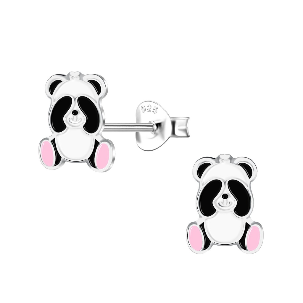 Puces d'oreilles panda en argent