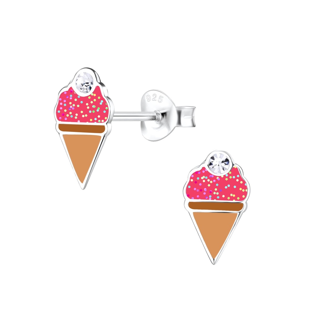 Puces d'oreilles glace en argent