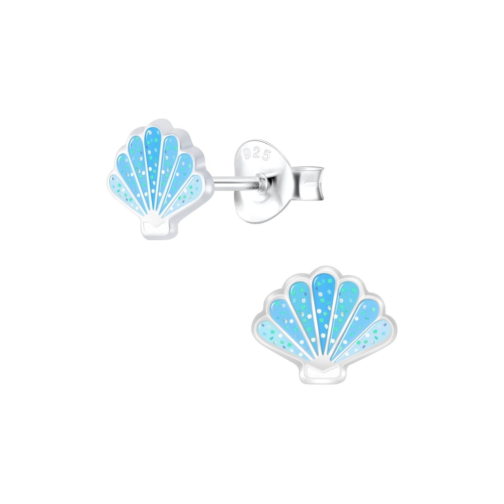 Silver Shell Stud Earrings