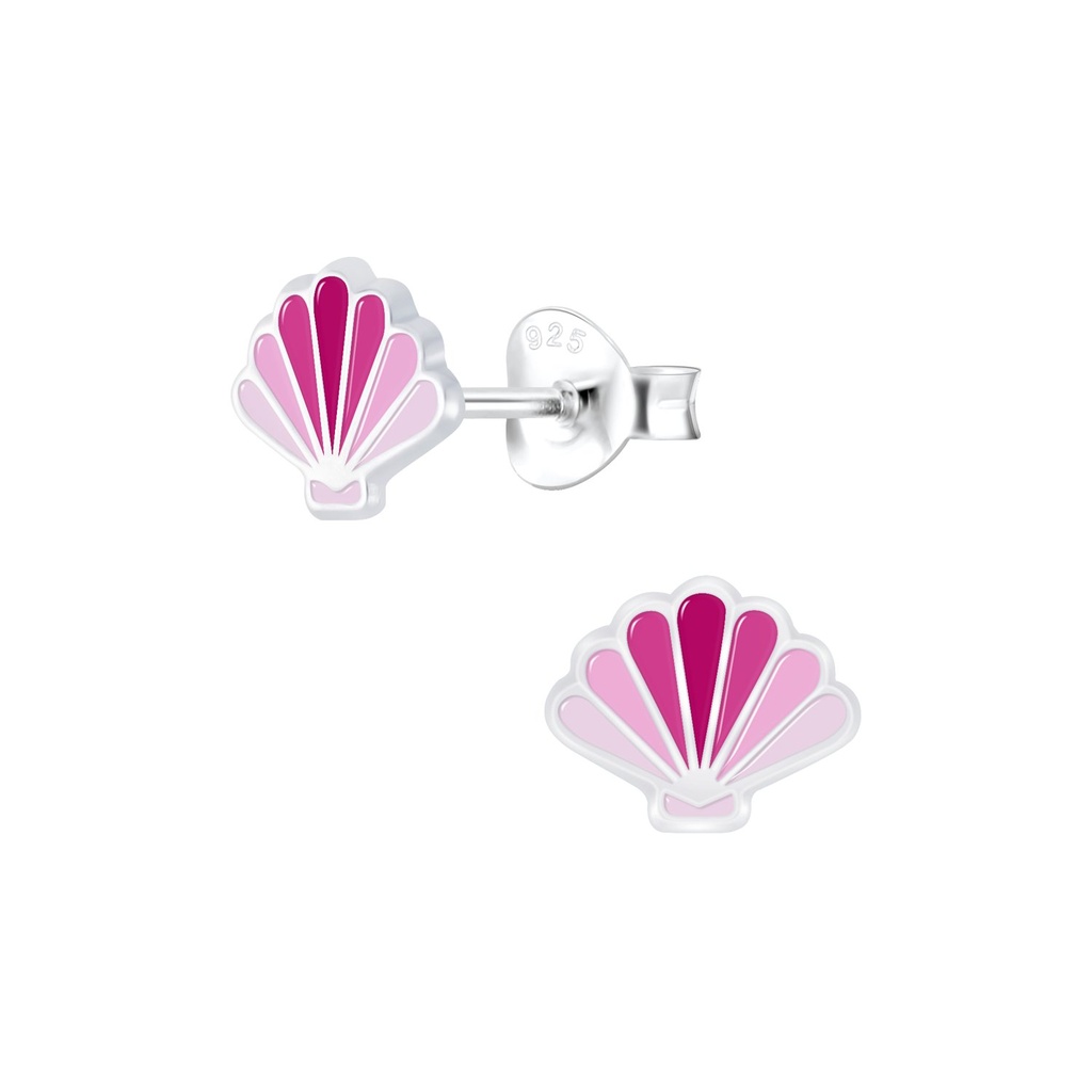 Puces d'oreilles coquillage en argent