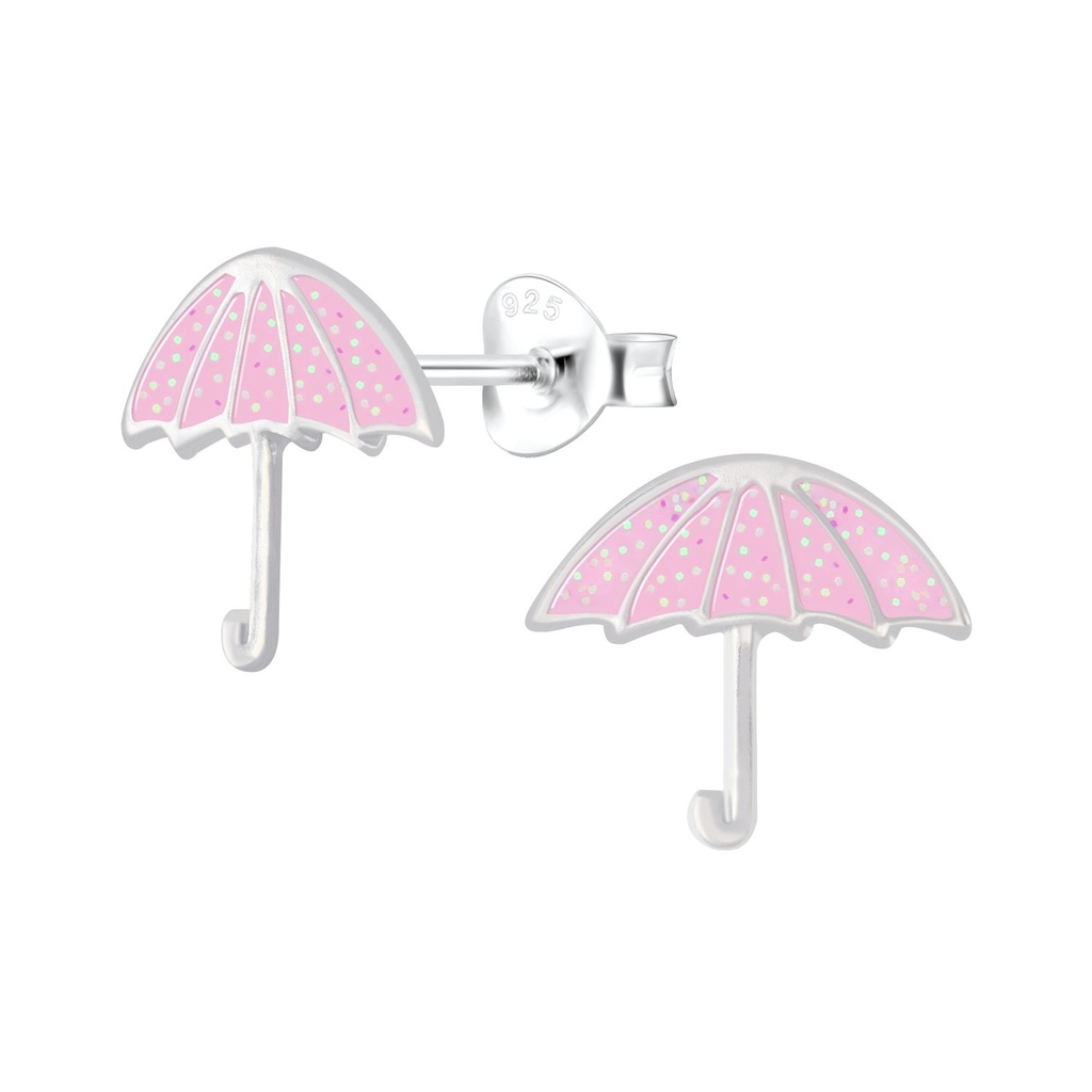 Silver Umbrella Stud Earrings