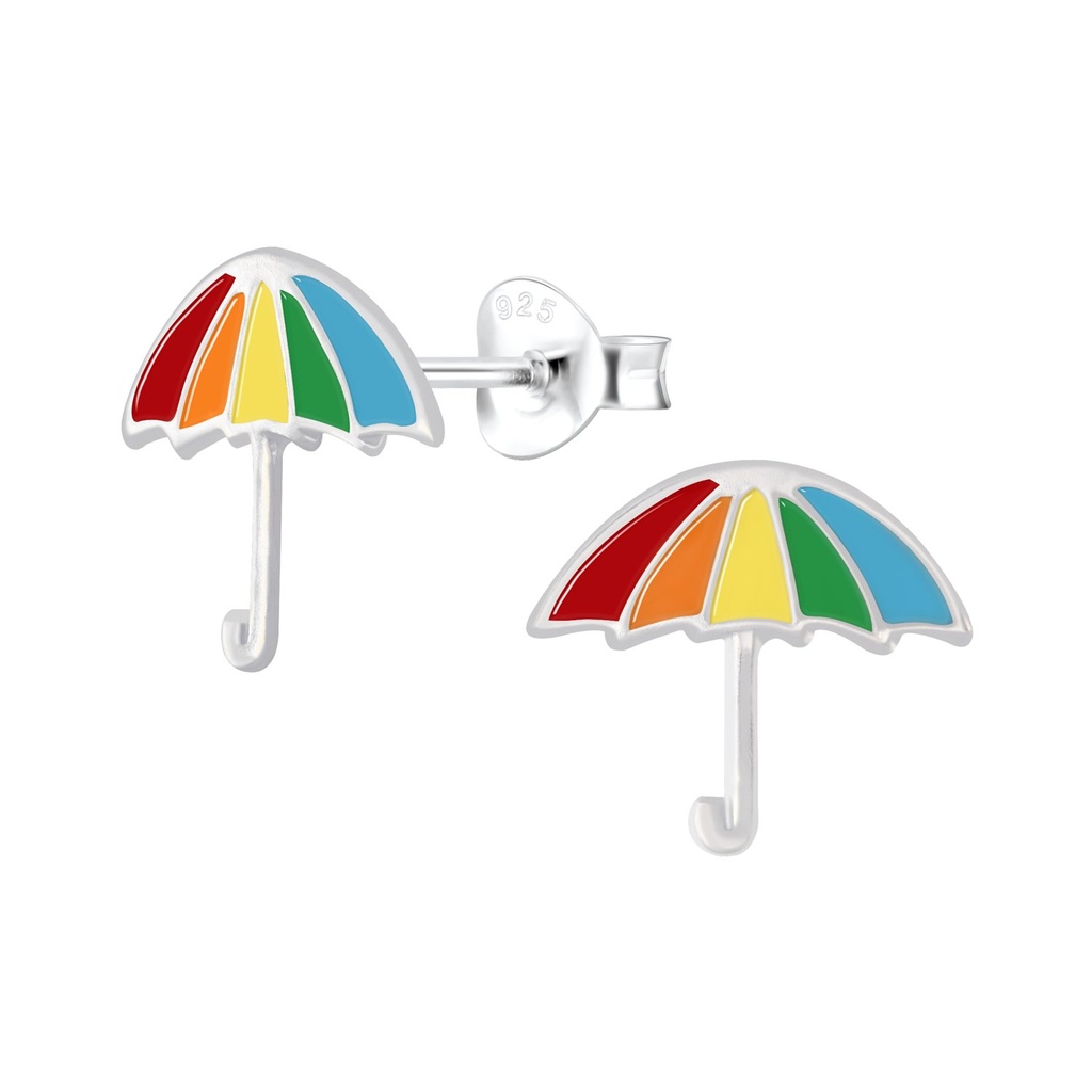 Silver Umbrella Stud Earrings