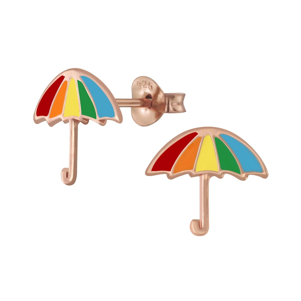 [10007962] Puces d'oreilles parapluie en argent