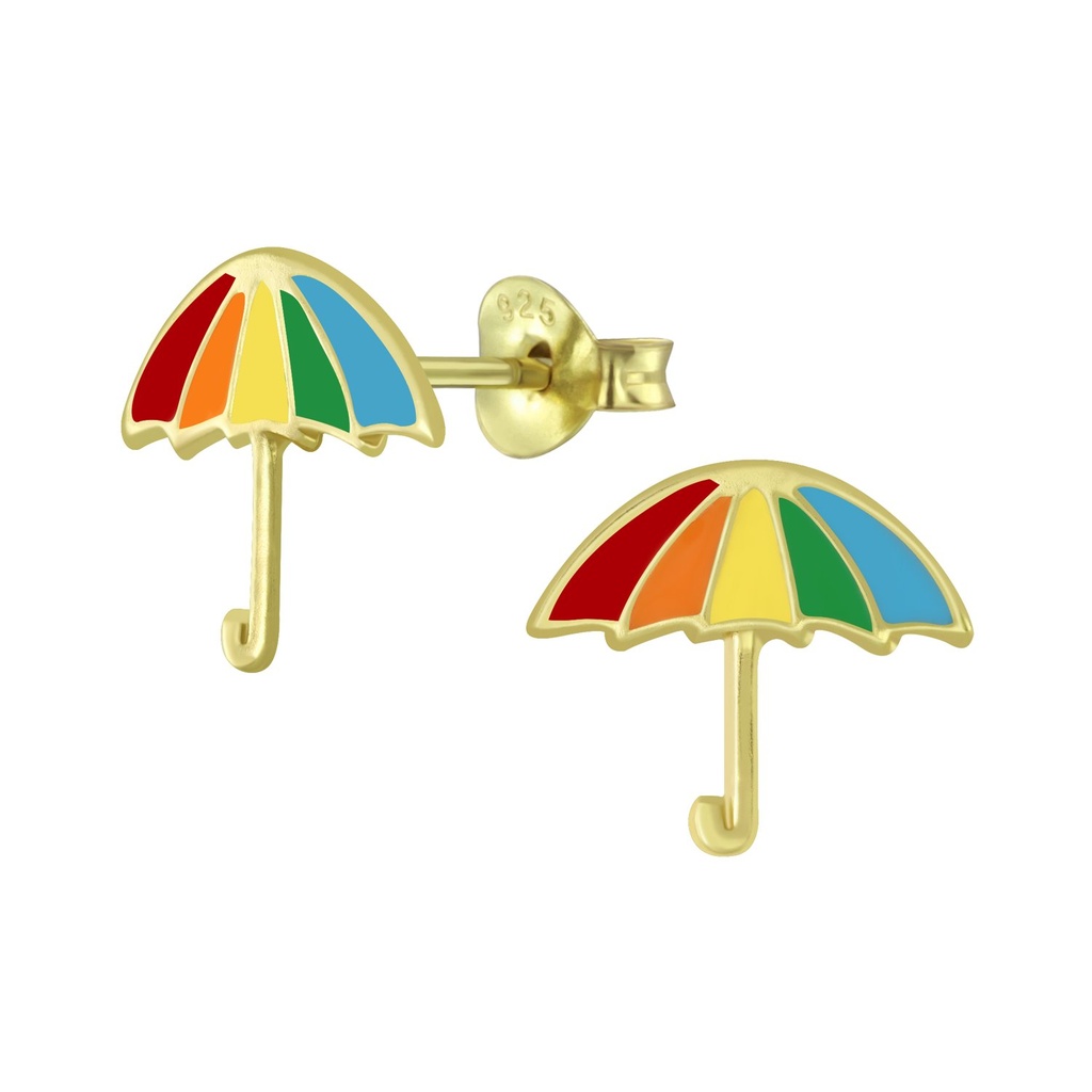 Puces d'oreilles parapluie en argent