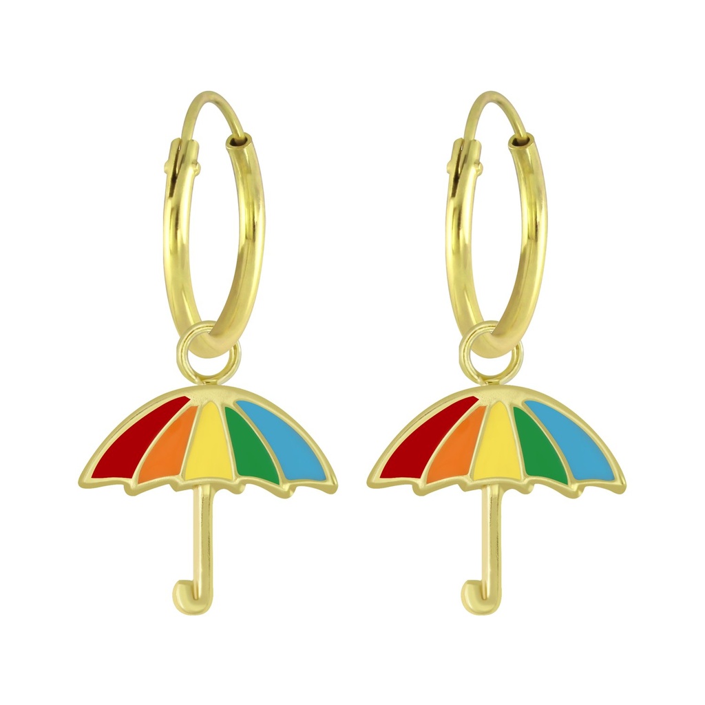 Créoles breloque parapluie en argent