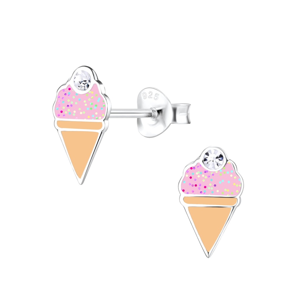 Puces d'oreilles glace en argent