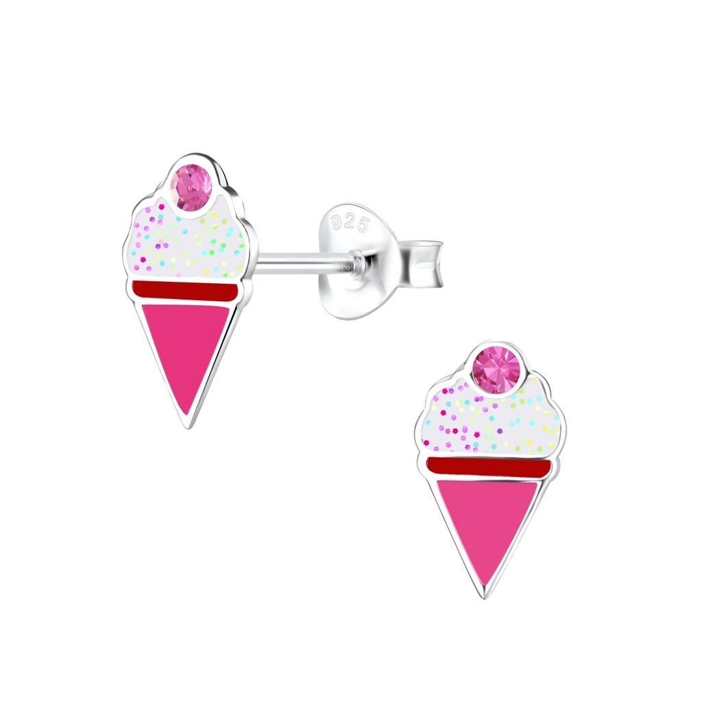 Puces d'oreilles glace en argent