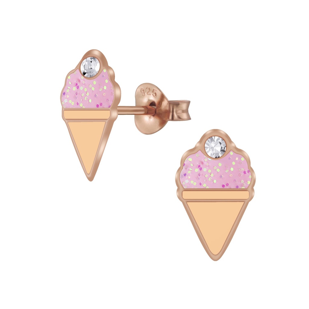 [10007922] Silver Ice Cream Stud Earrings