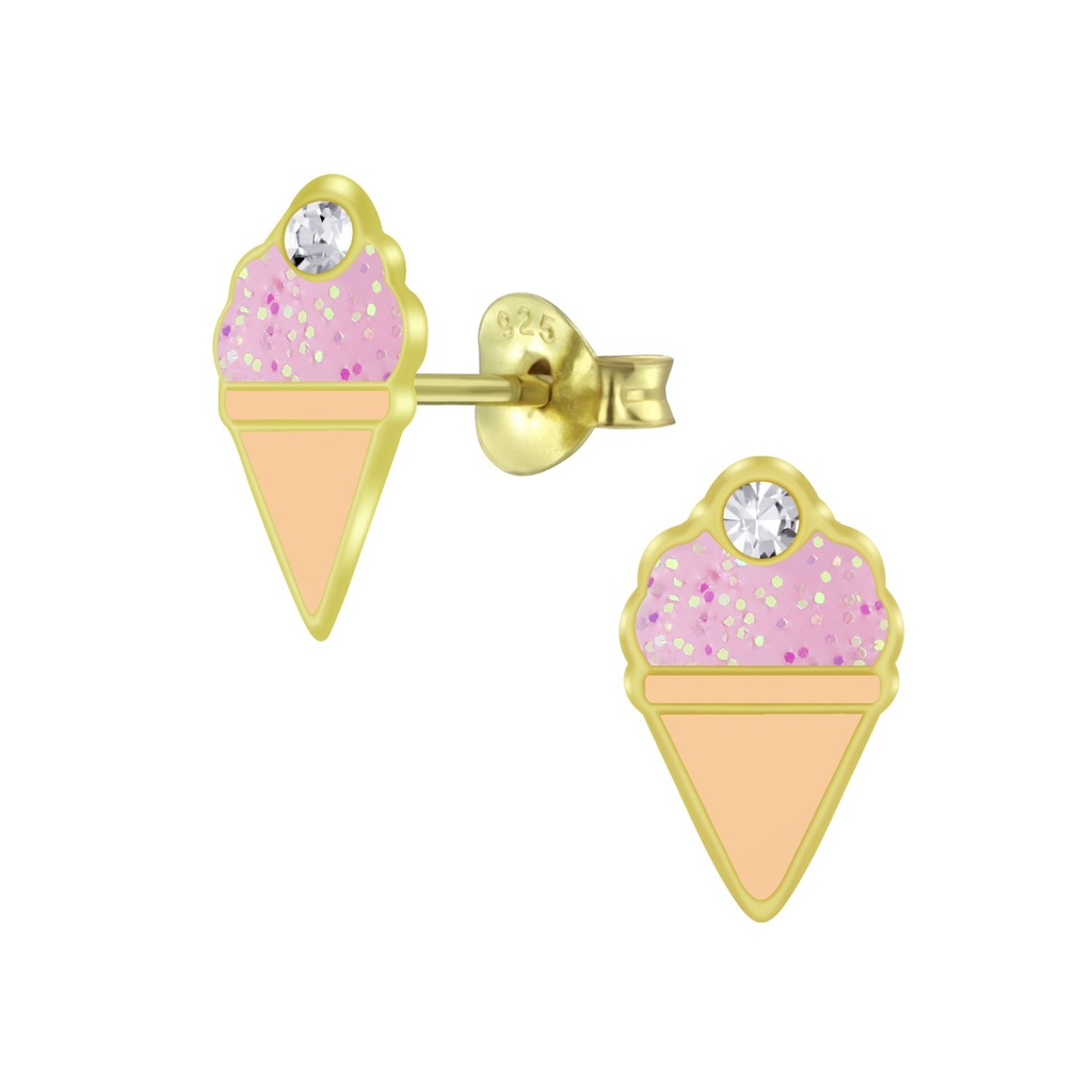 [10007923] Silver Ice Cream Stud Earrings