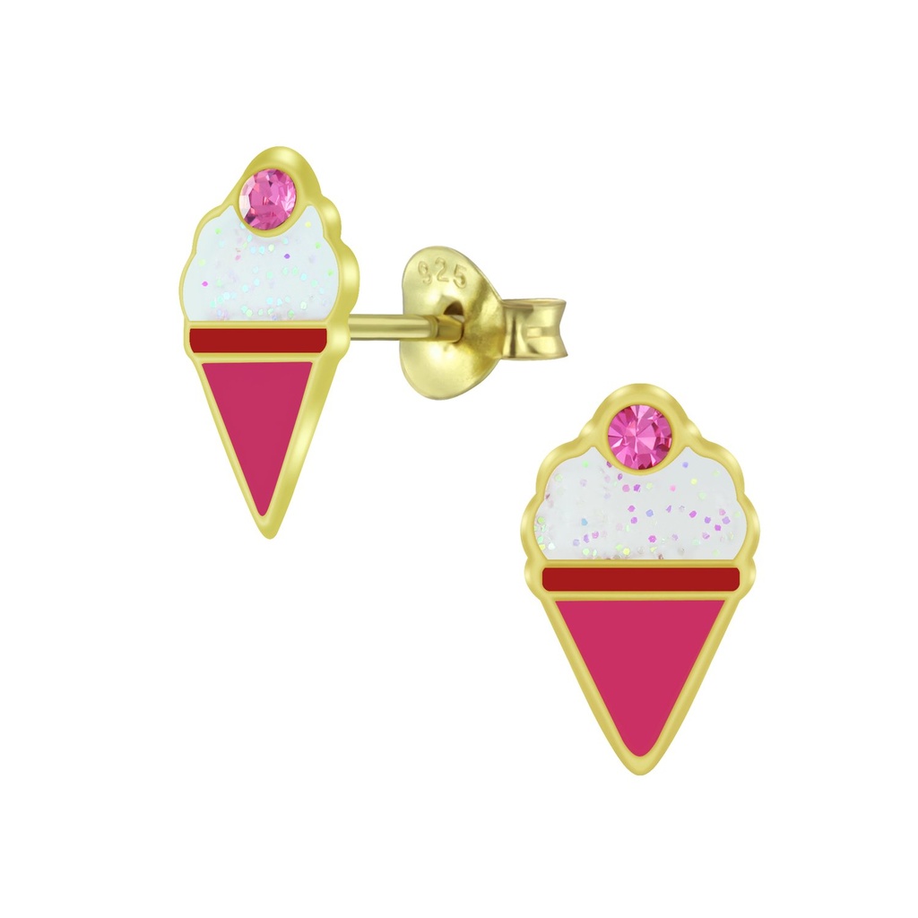 [10007927] Silver Ice Cream Stud Earrings