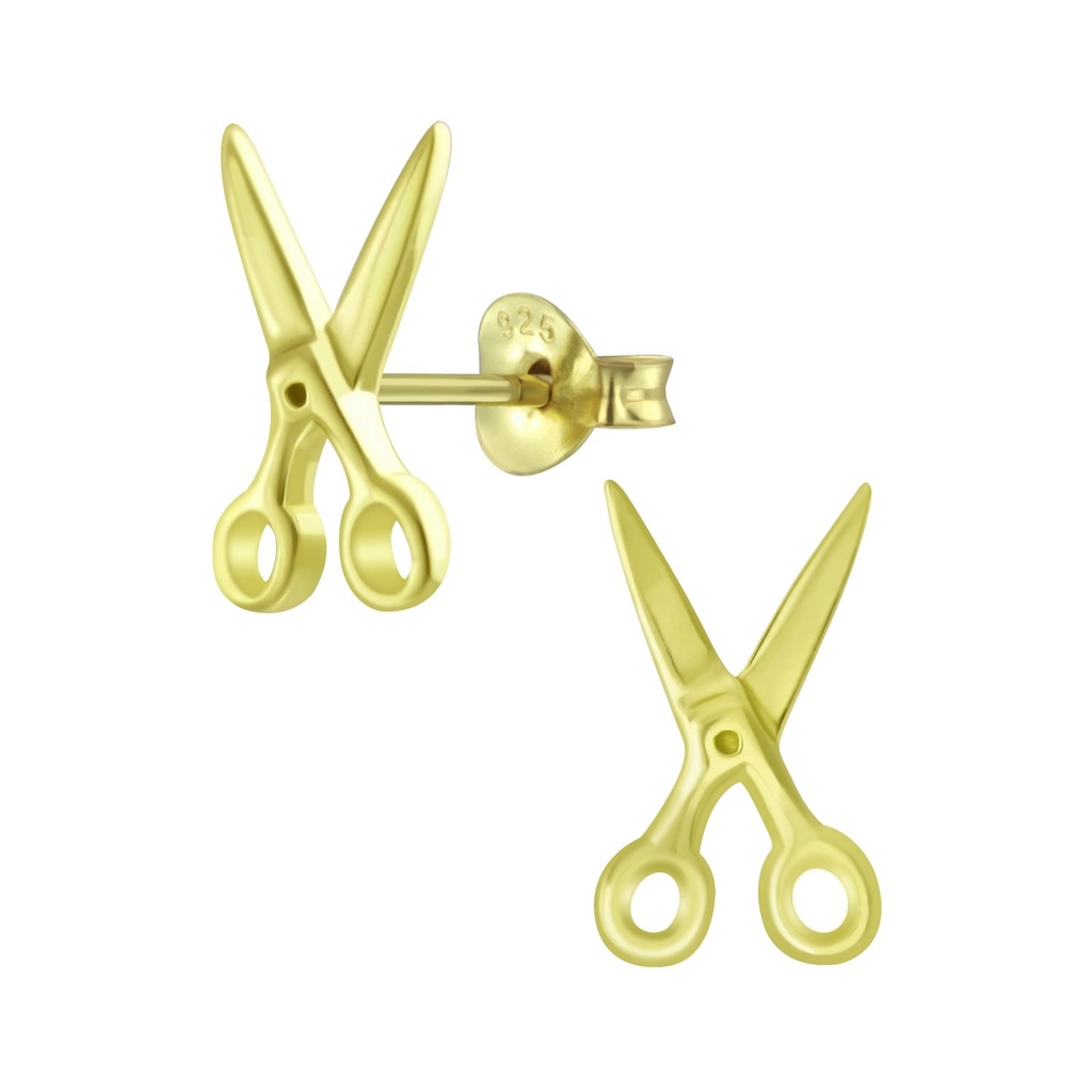 [10008754] Silver Scissors Ear Studs