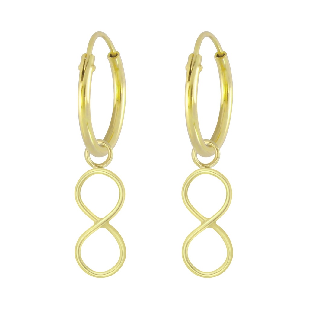 Silver Infinity Charm Hoop Earrings