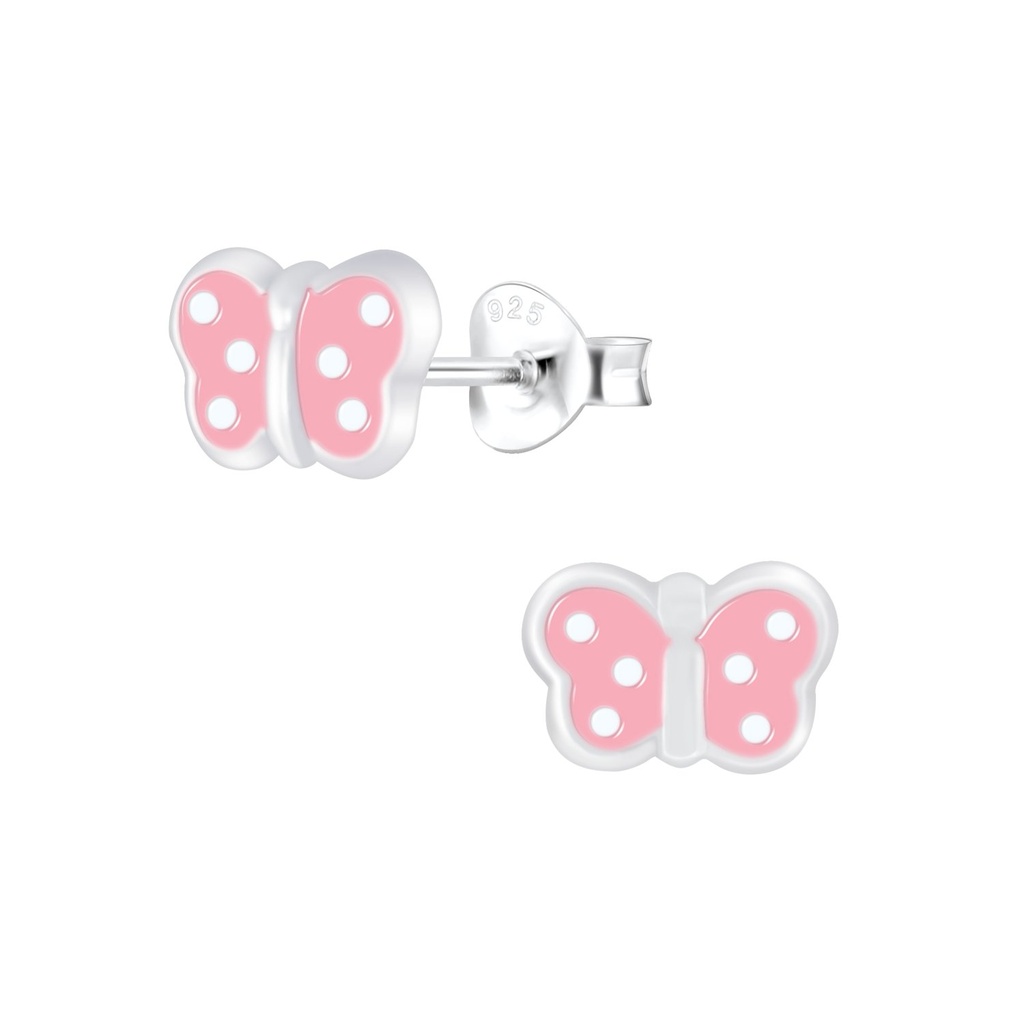 Puces d'oreilles papillon en argent