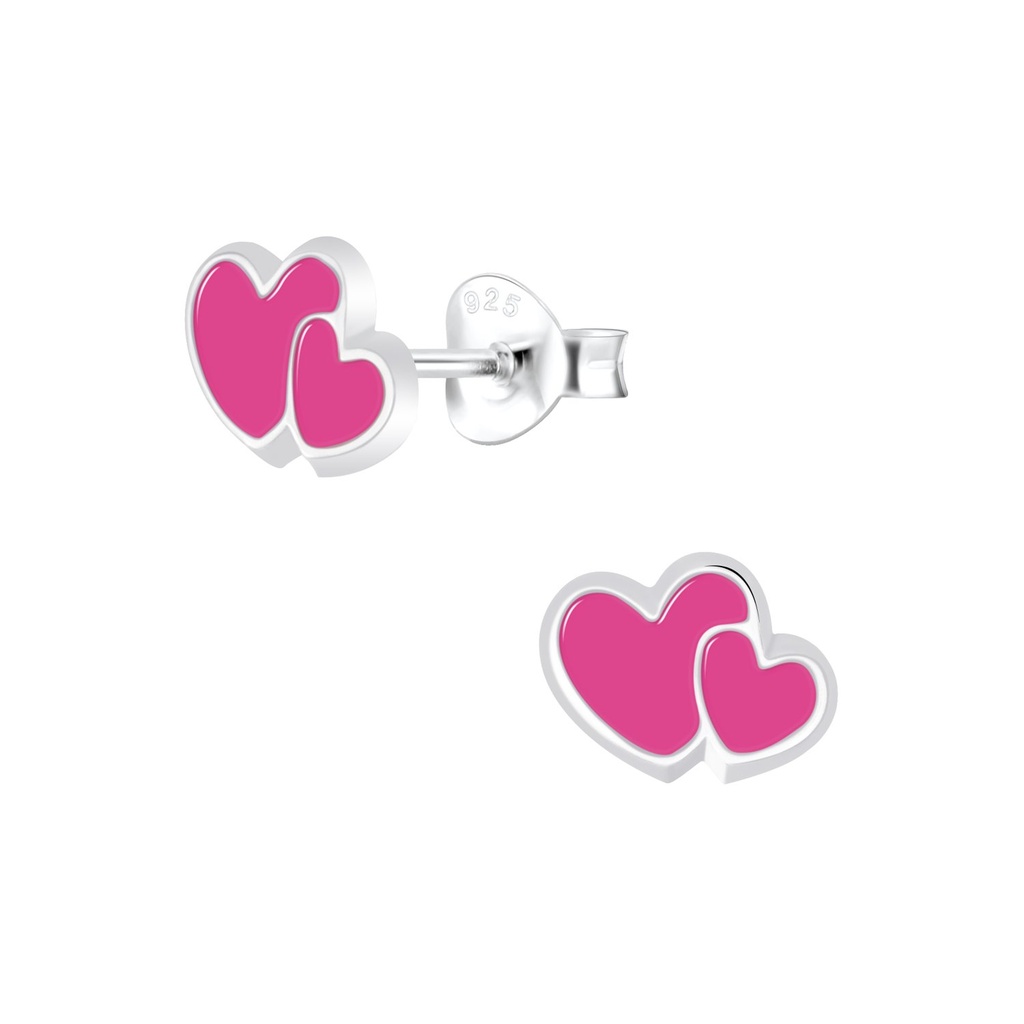 Silver Heart Stud Earrings