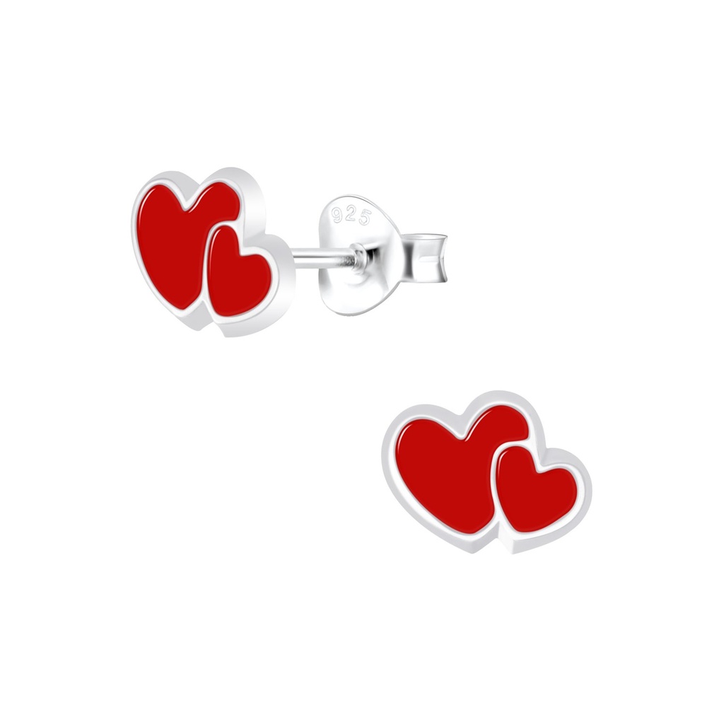 Puces d'oreilles cœur en argent