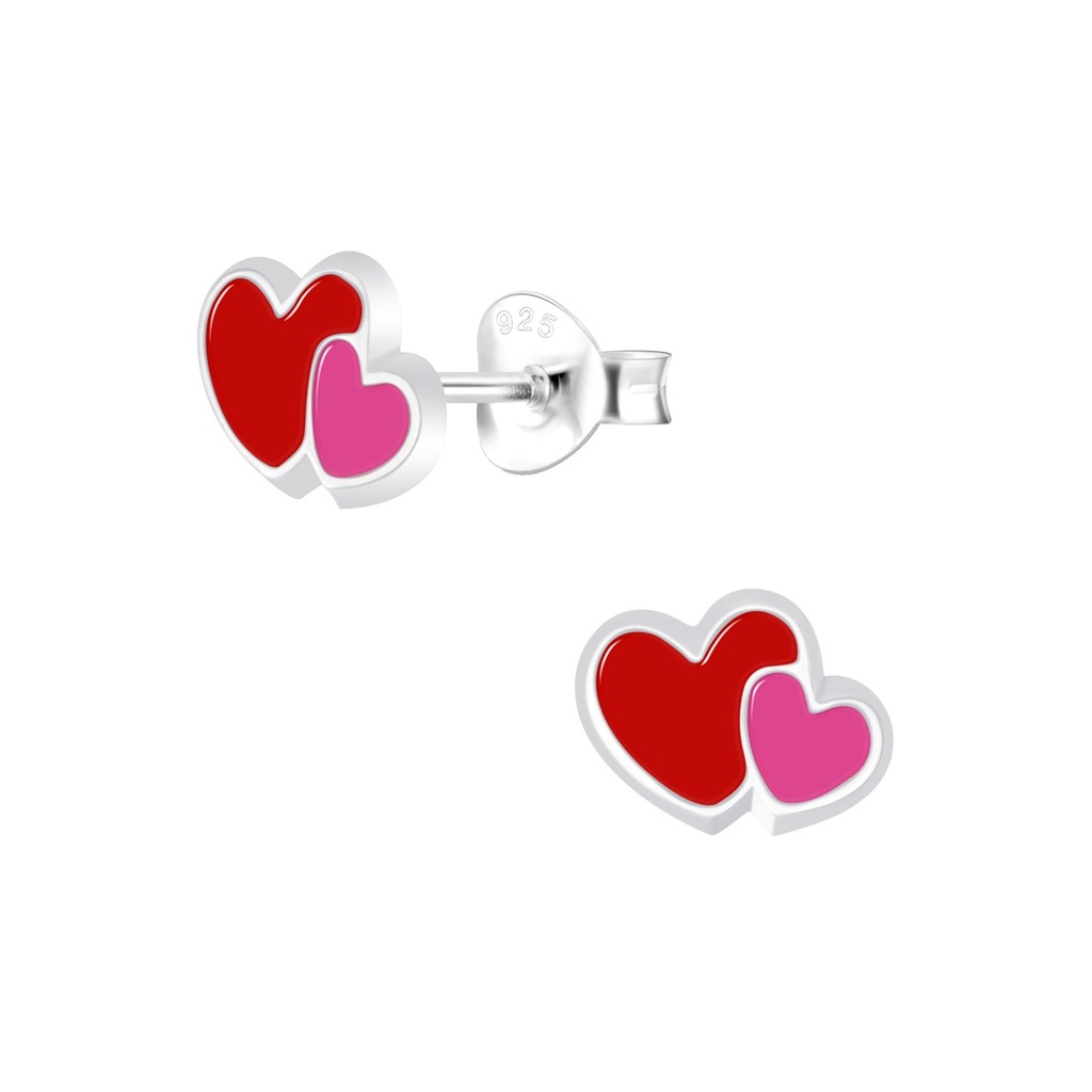 Puces d'oreilles cœur en argent