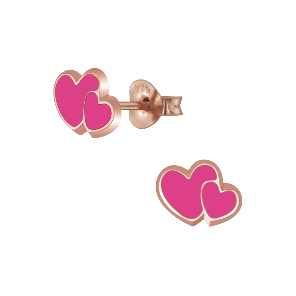 Puces d'oreilles cœur en argent
