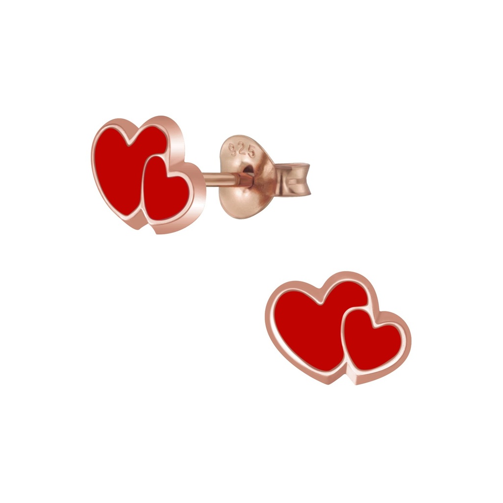 Puces d'oreilles cœur en argent