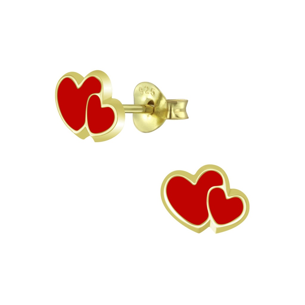 [10007803] Puces d'oreilles cœur en argent