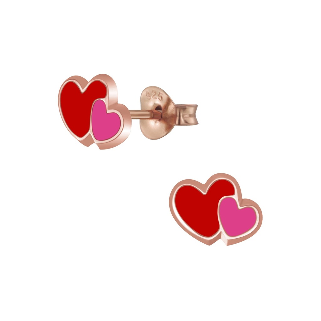 Puces d'oreilles cœur en argent