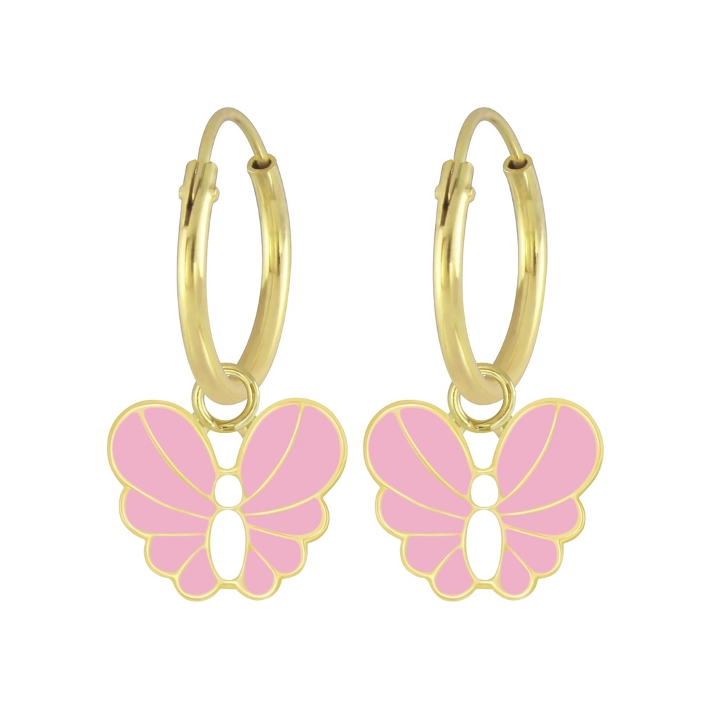 Créoles breloque papillon en argent