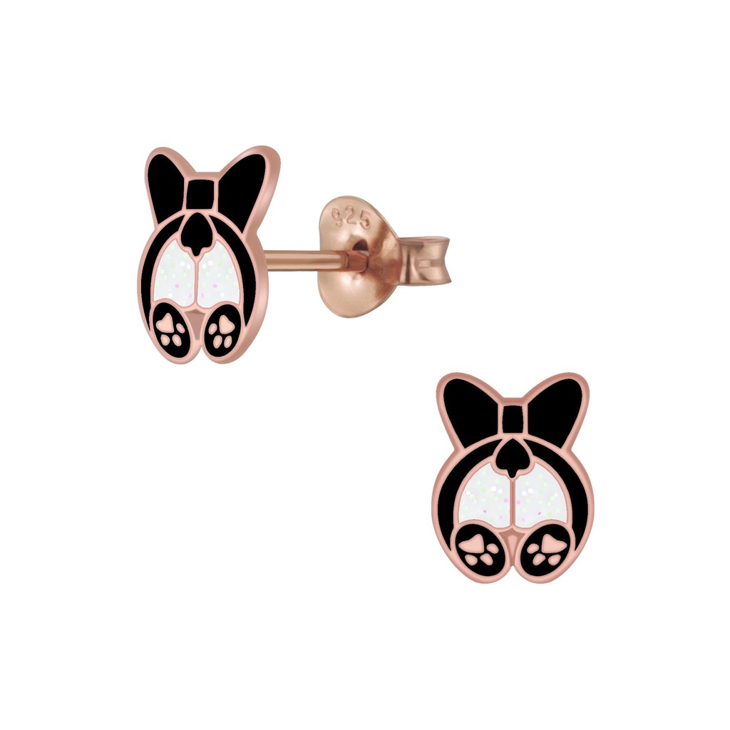 Puces d'oreilles chien en argent