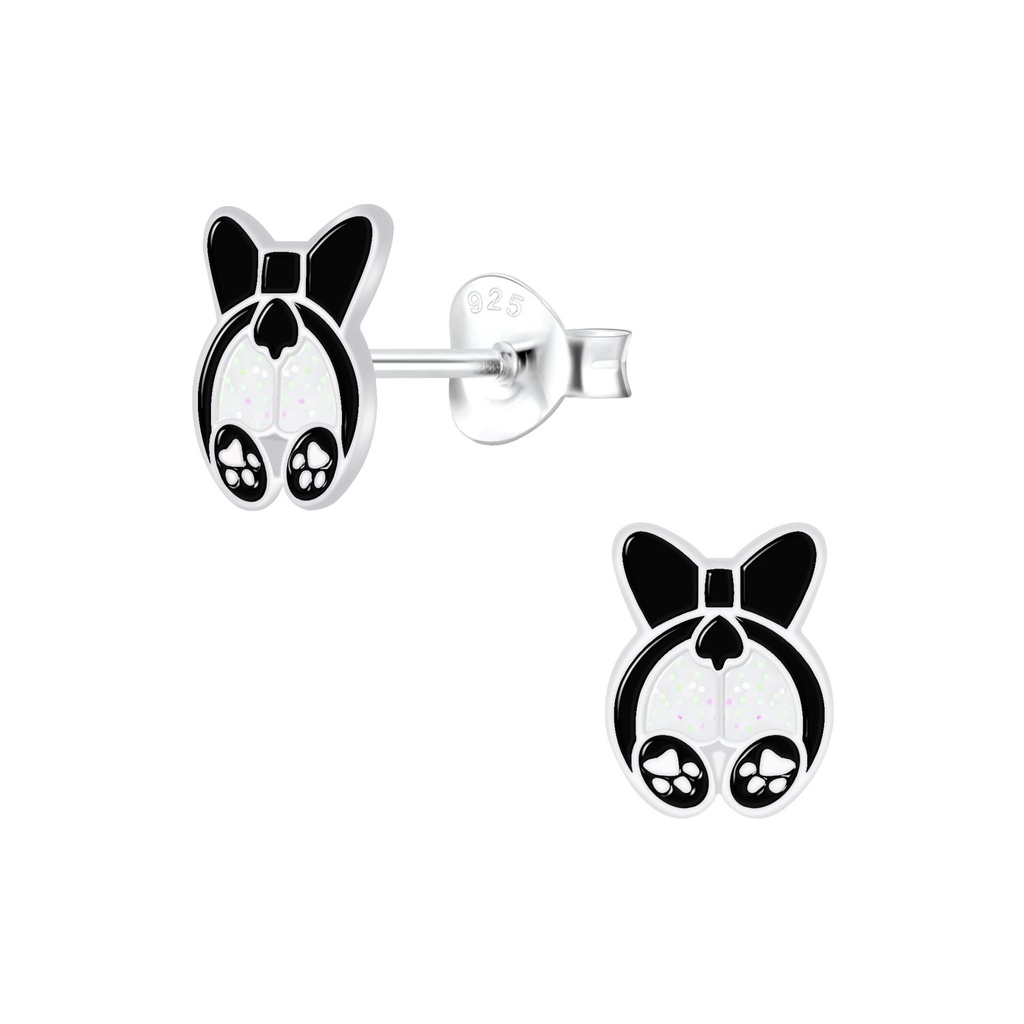 [10007839] Puces d'oreilles chien en argent