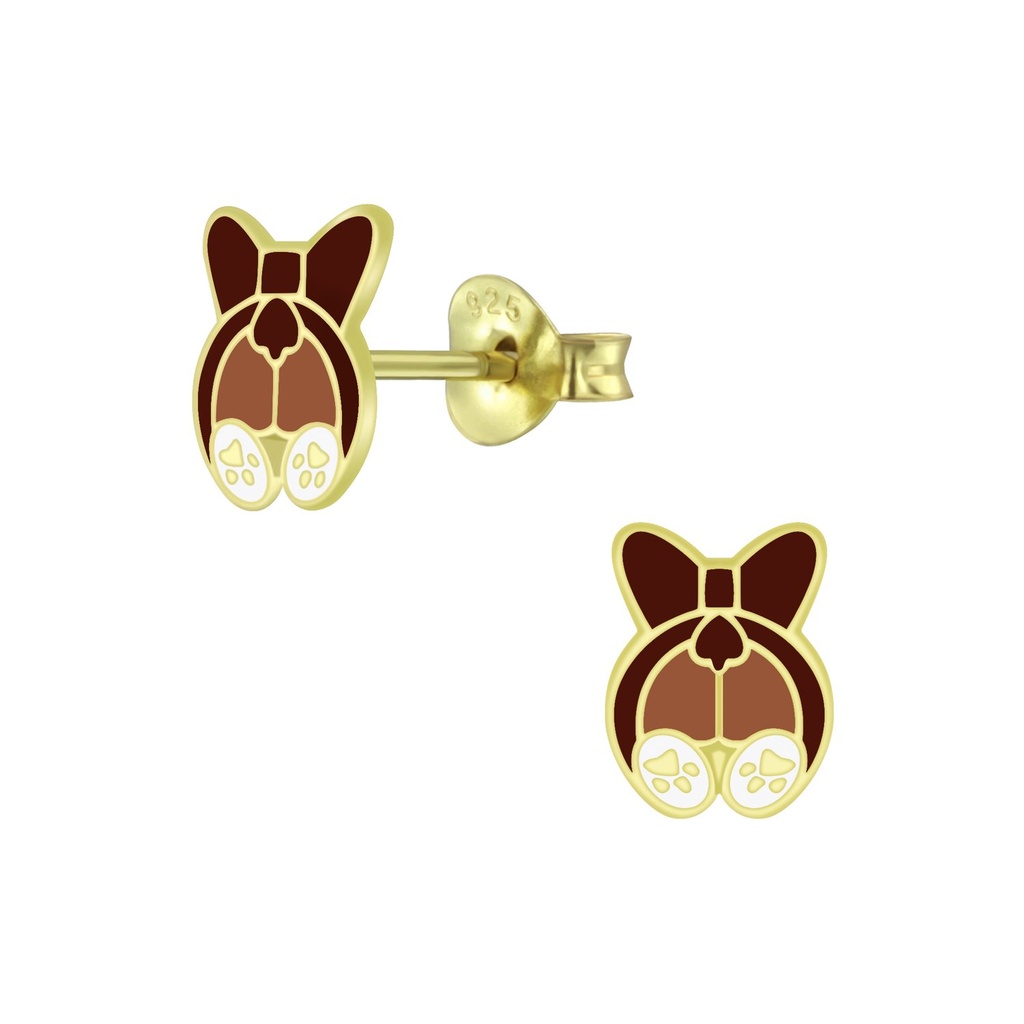 Puces d'oreilles chien en argent