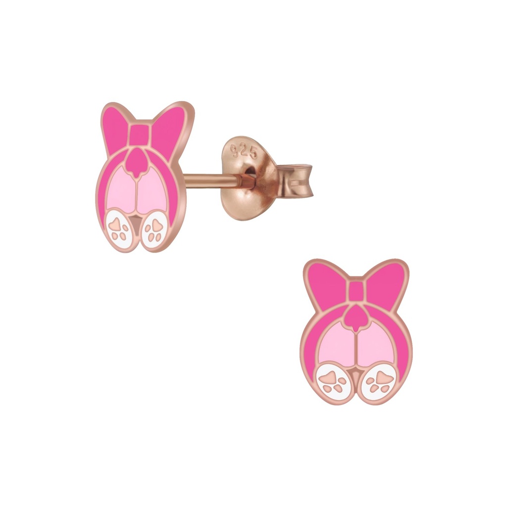 Puces d'oreilles chien en argent
