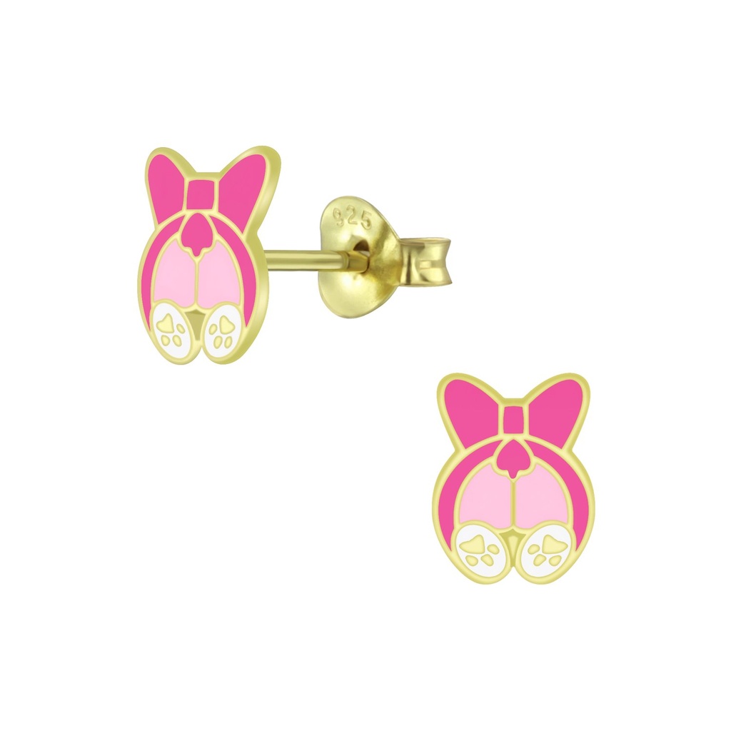 Puces d'oreilles chien en argent