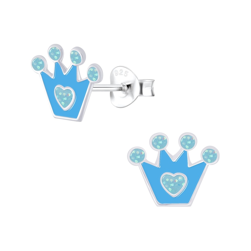 Puces d'oreilles couronne en argent