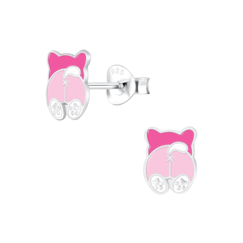Silver Dog Stud Earrings