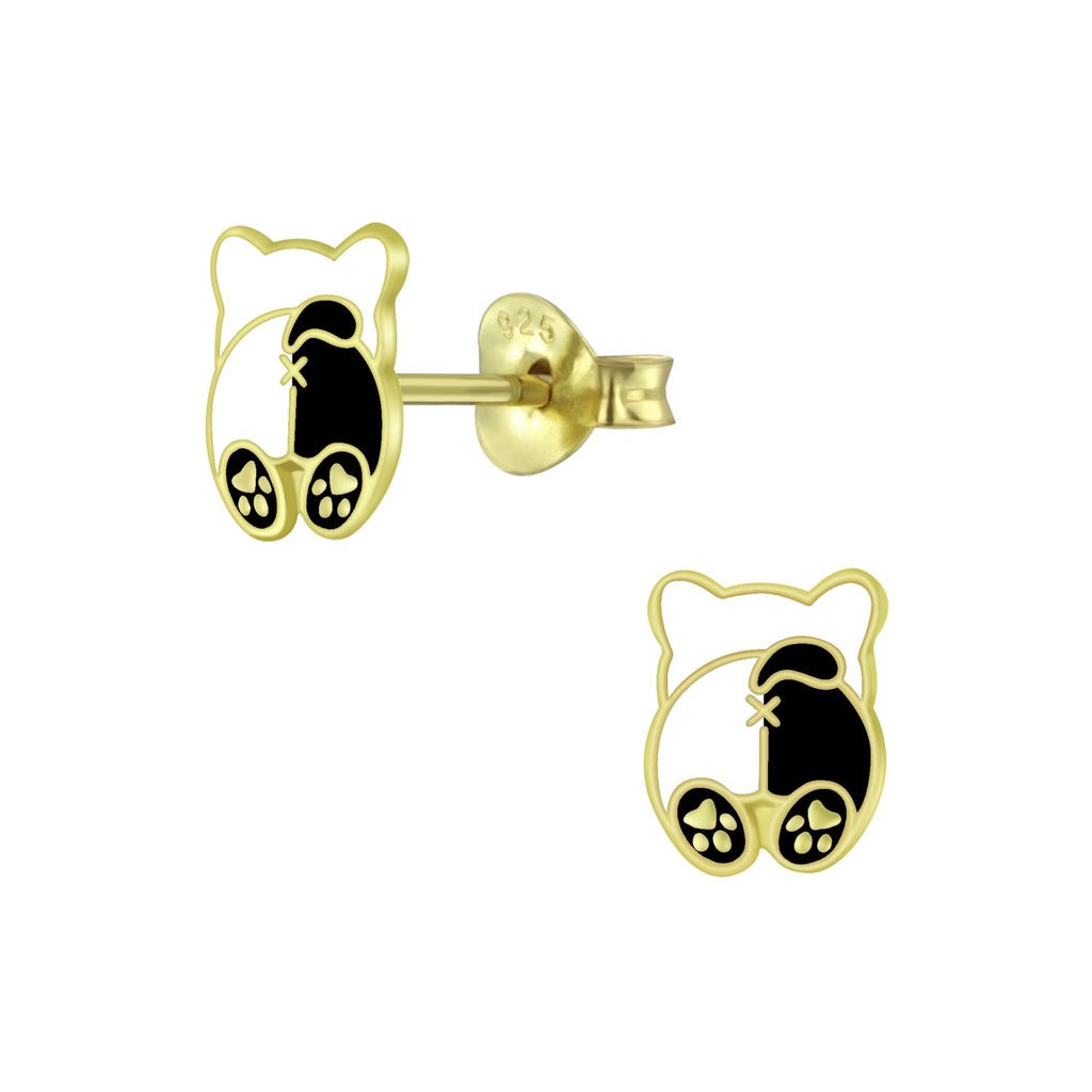 Silver Dog Stud Earrings