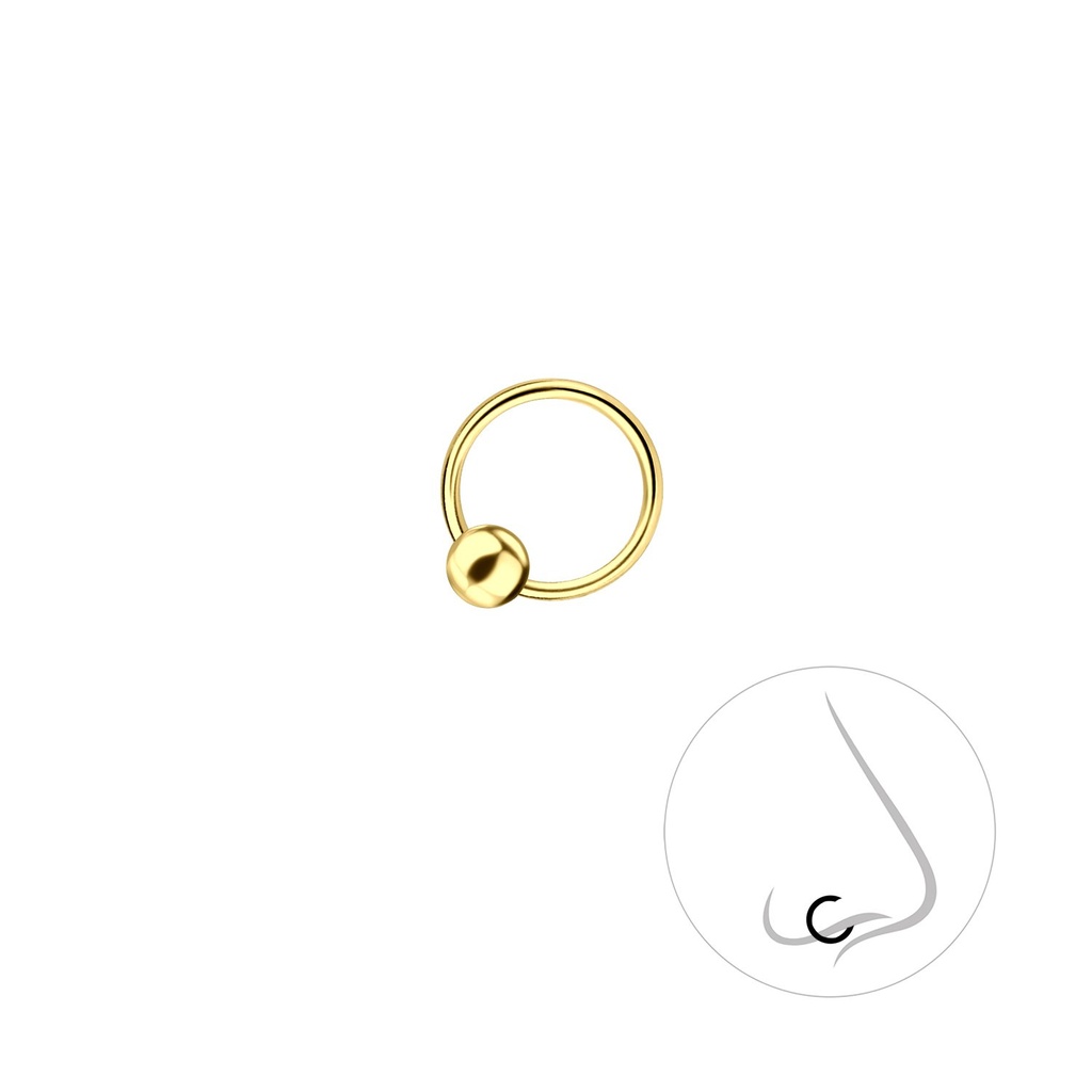 Anneau de fermeture boule en argent 8 mm