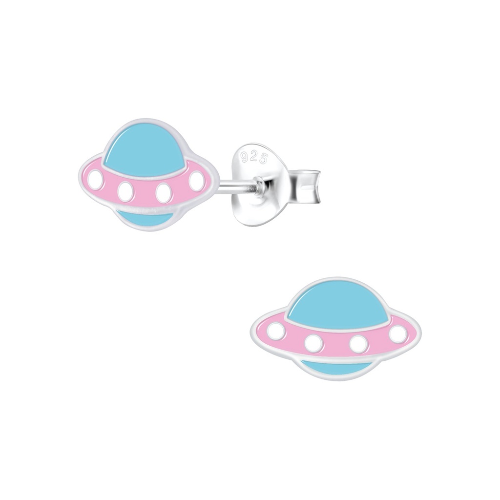 Silver UFO Stud Earrings