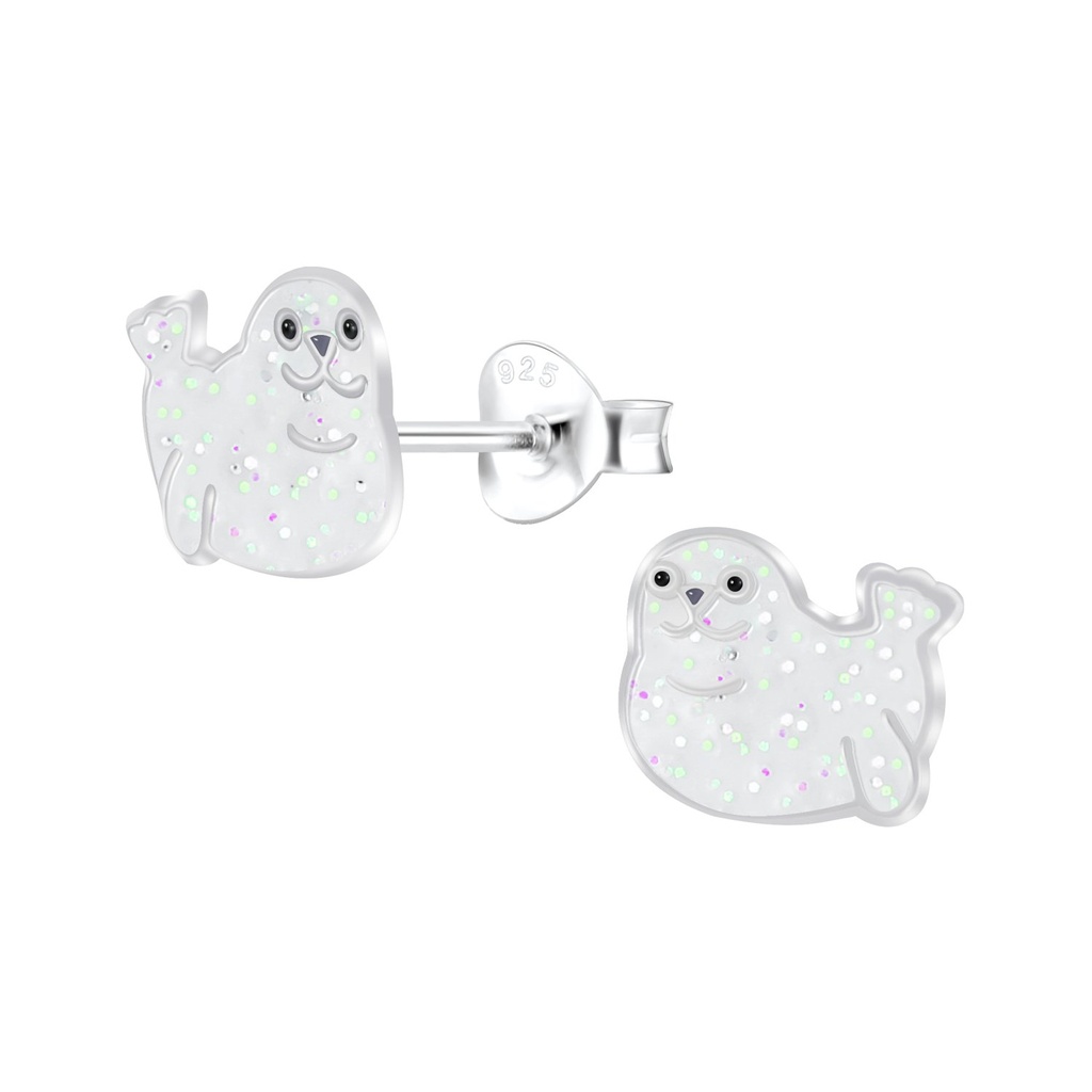 Silver Seal Stud Earrings