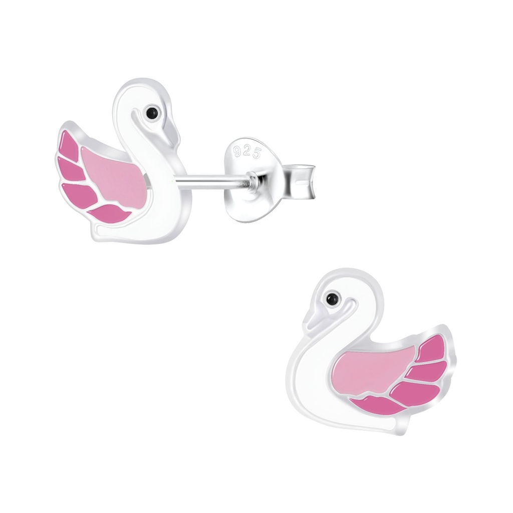 Puces d'oreilles cygne en argent