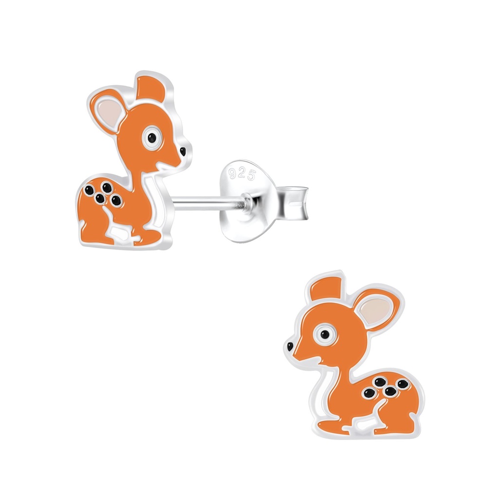 Puces d'oreilles cerf en argent