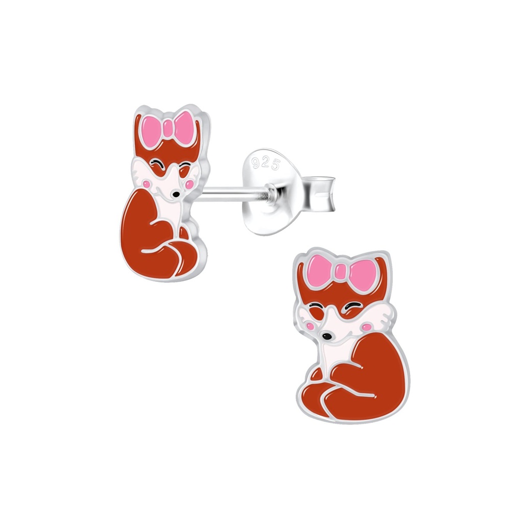 Puces d'oreilles renard en argent