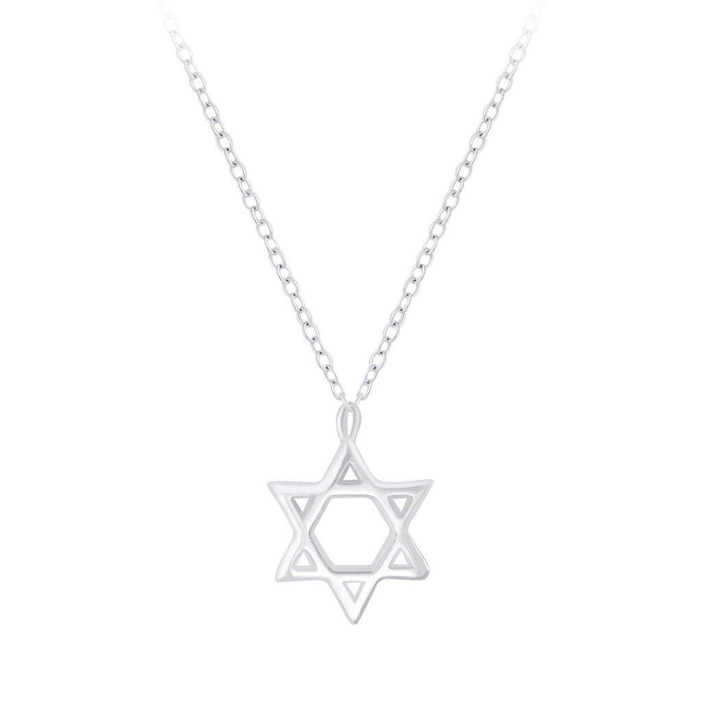 Collier étoile de David en argent