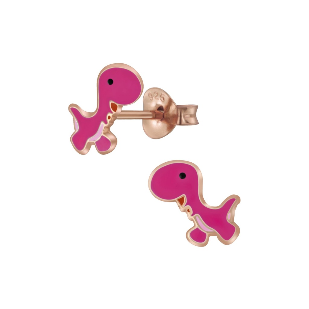 Puces d'oreilles dinosaure en argent