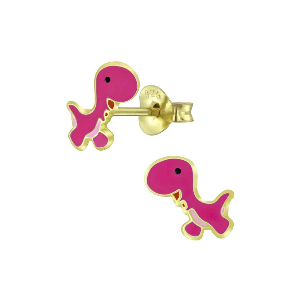 Puces d'oreilles dinosaure en argent
