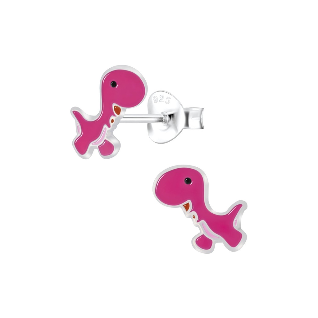 Puces d'oreilles dinosaure en argent