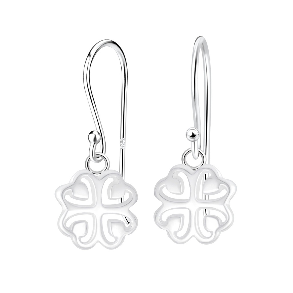 Boucles d'oreilles trèfle en argent