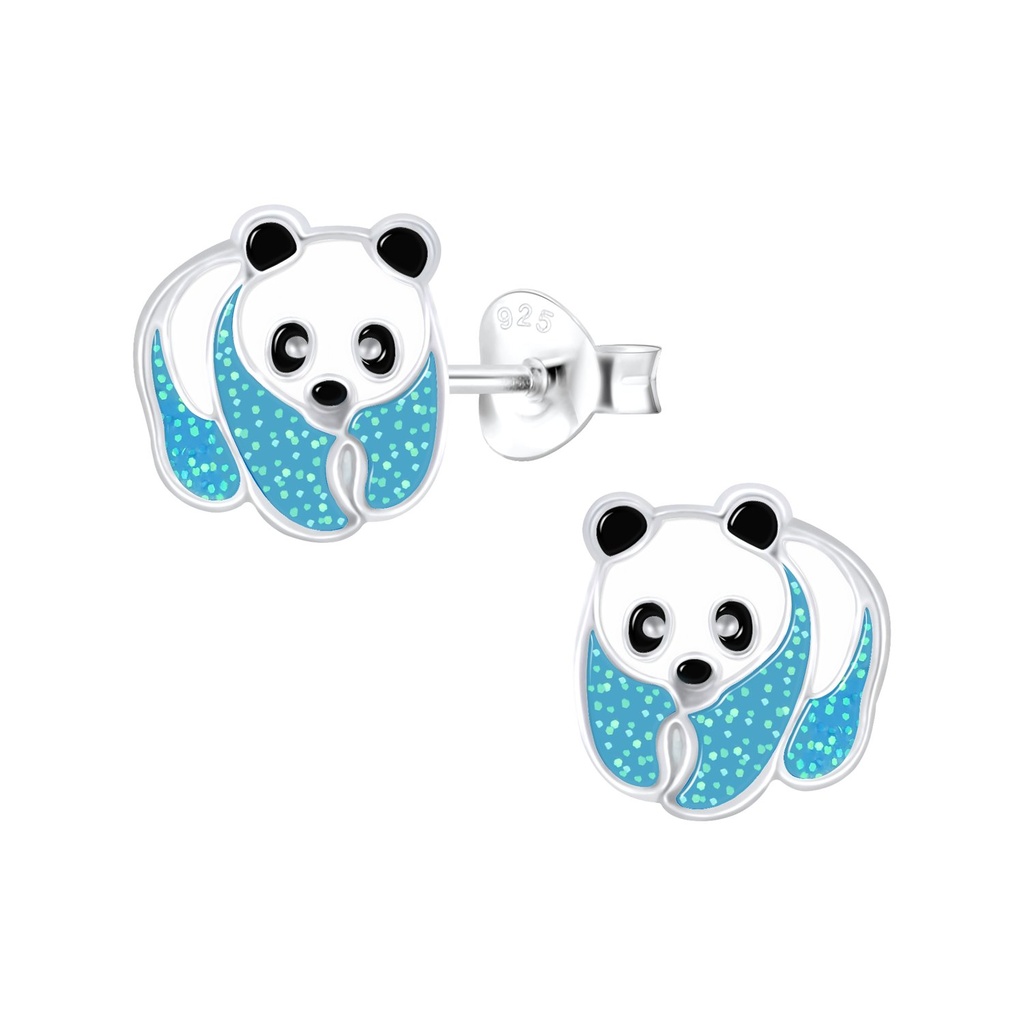 Puces d'oreilles panda en argent