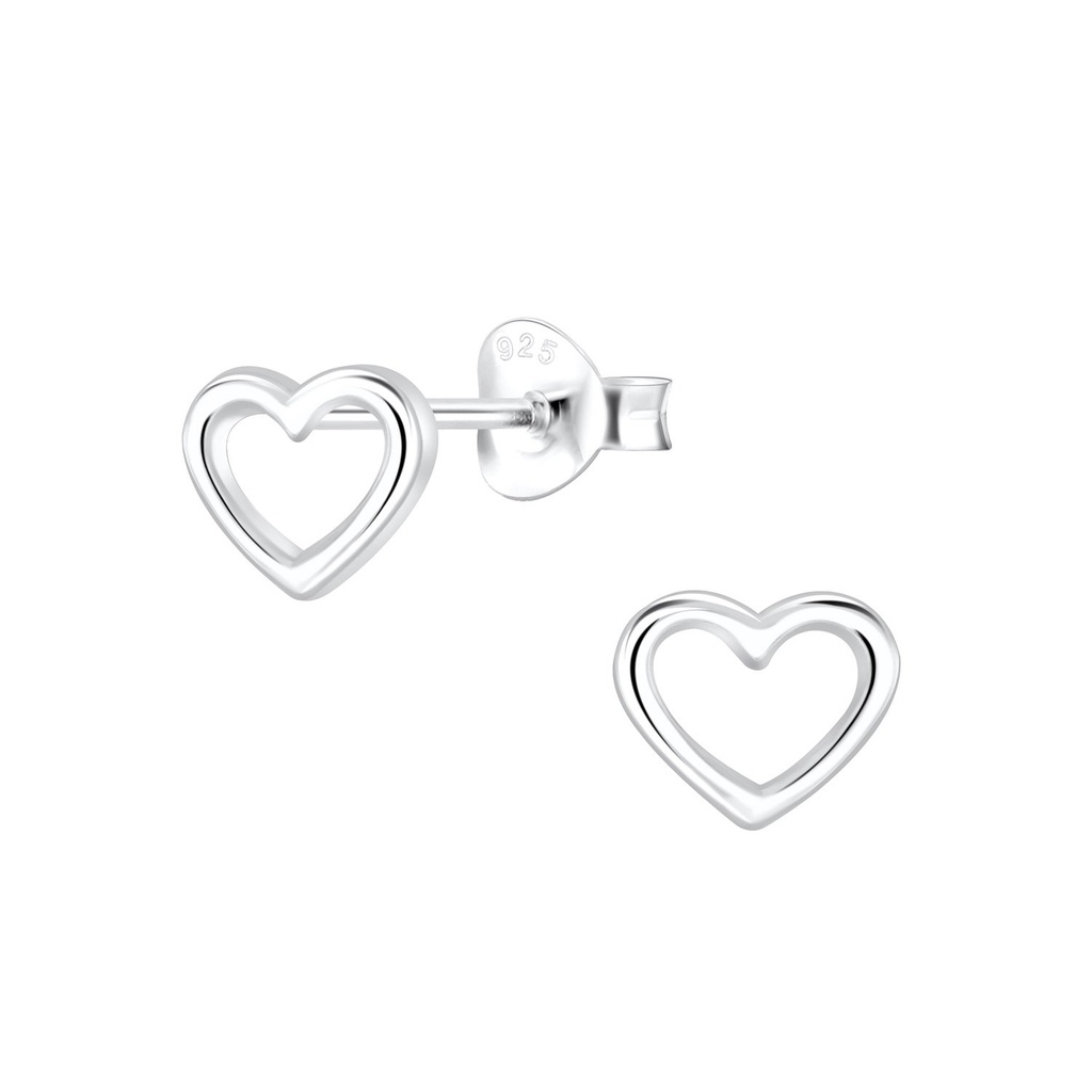 Puces d'oreilles cœur en argent