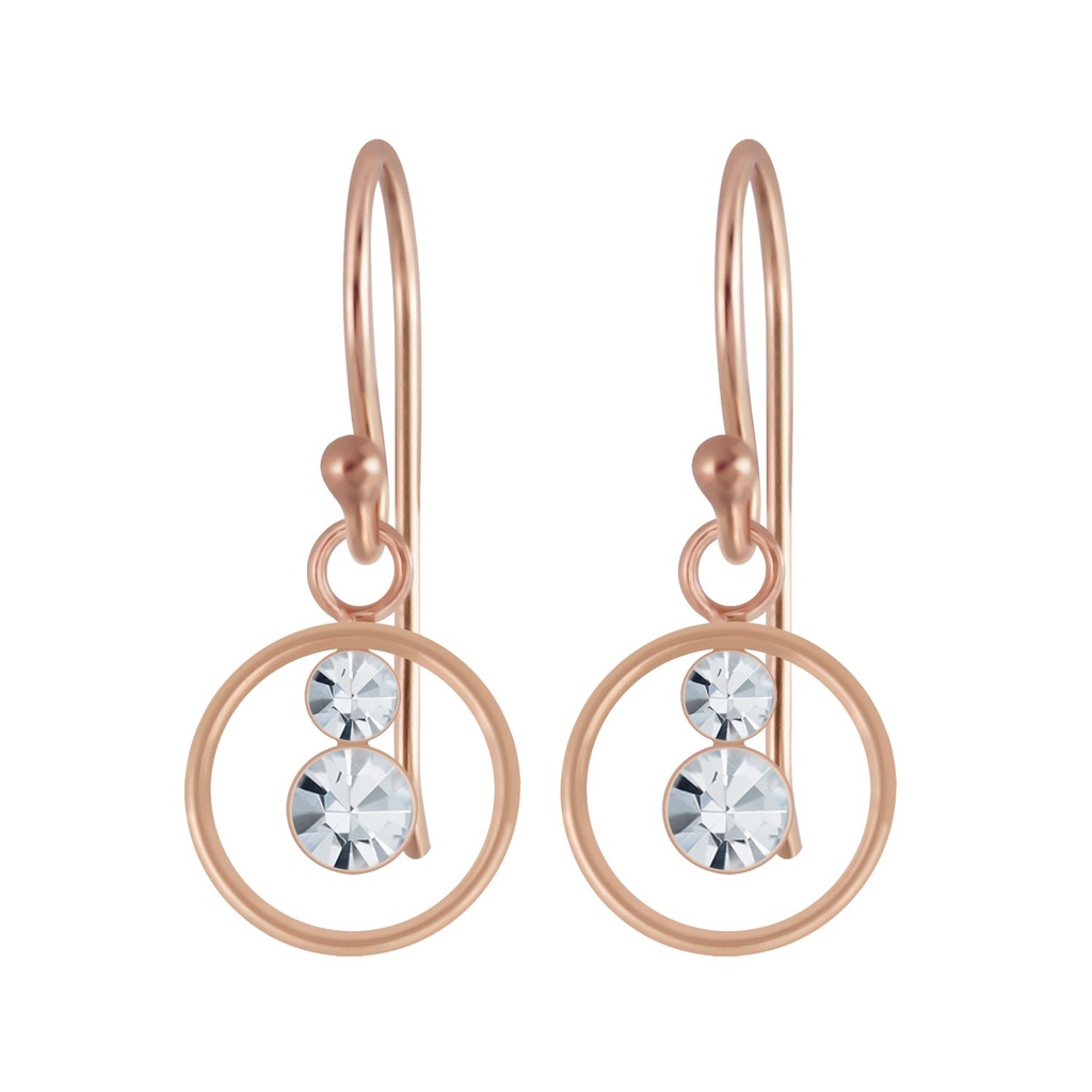 Boucles d'oreilles cercle en argent cristal