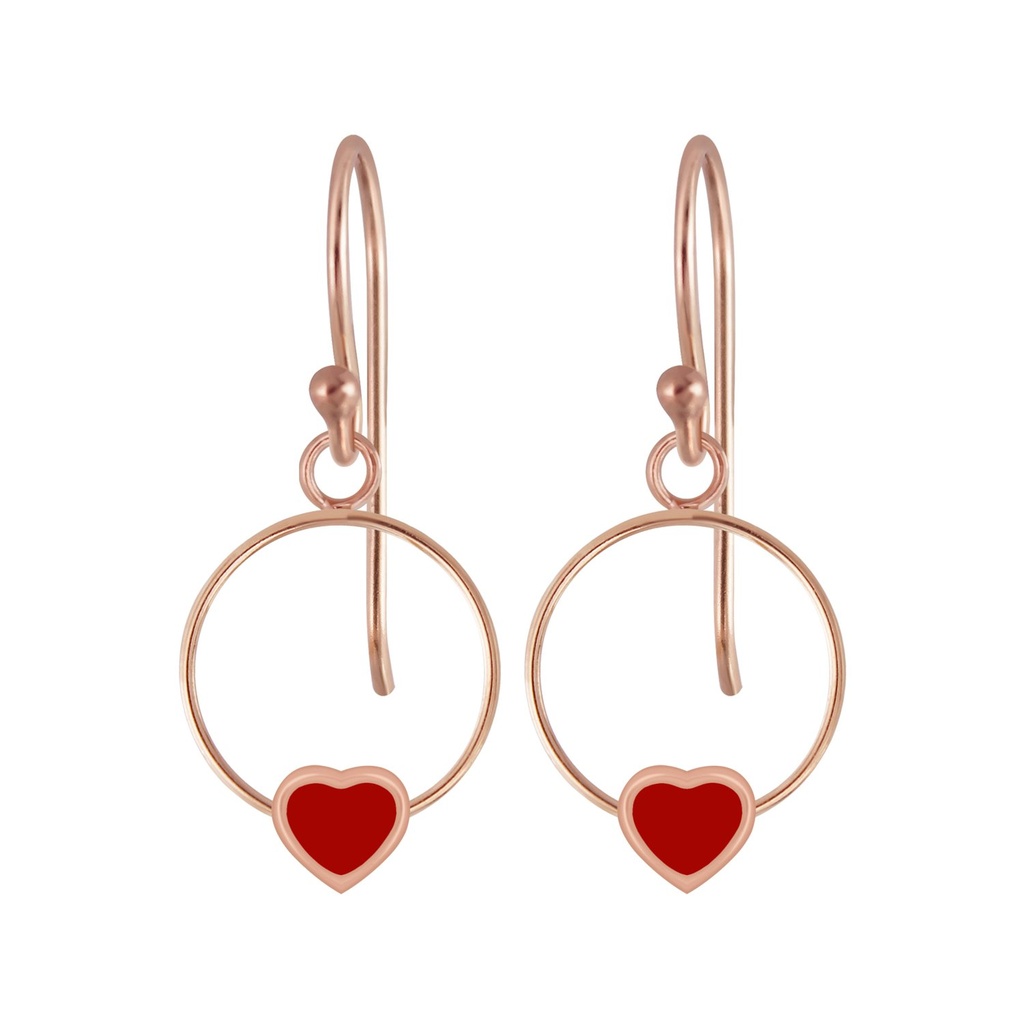 [10007746] Boucles d'oreilles fil cœur en argent