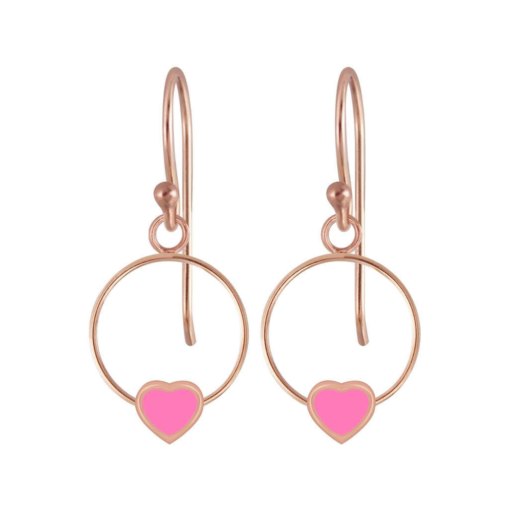 Boucles d'oreilles fil cœur en argent