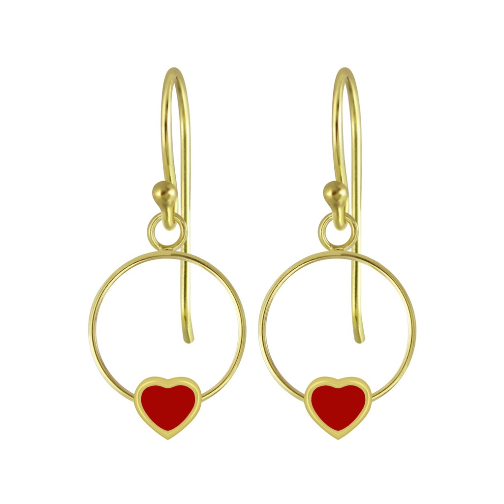 Silver Heart Wire Earrings